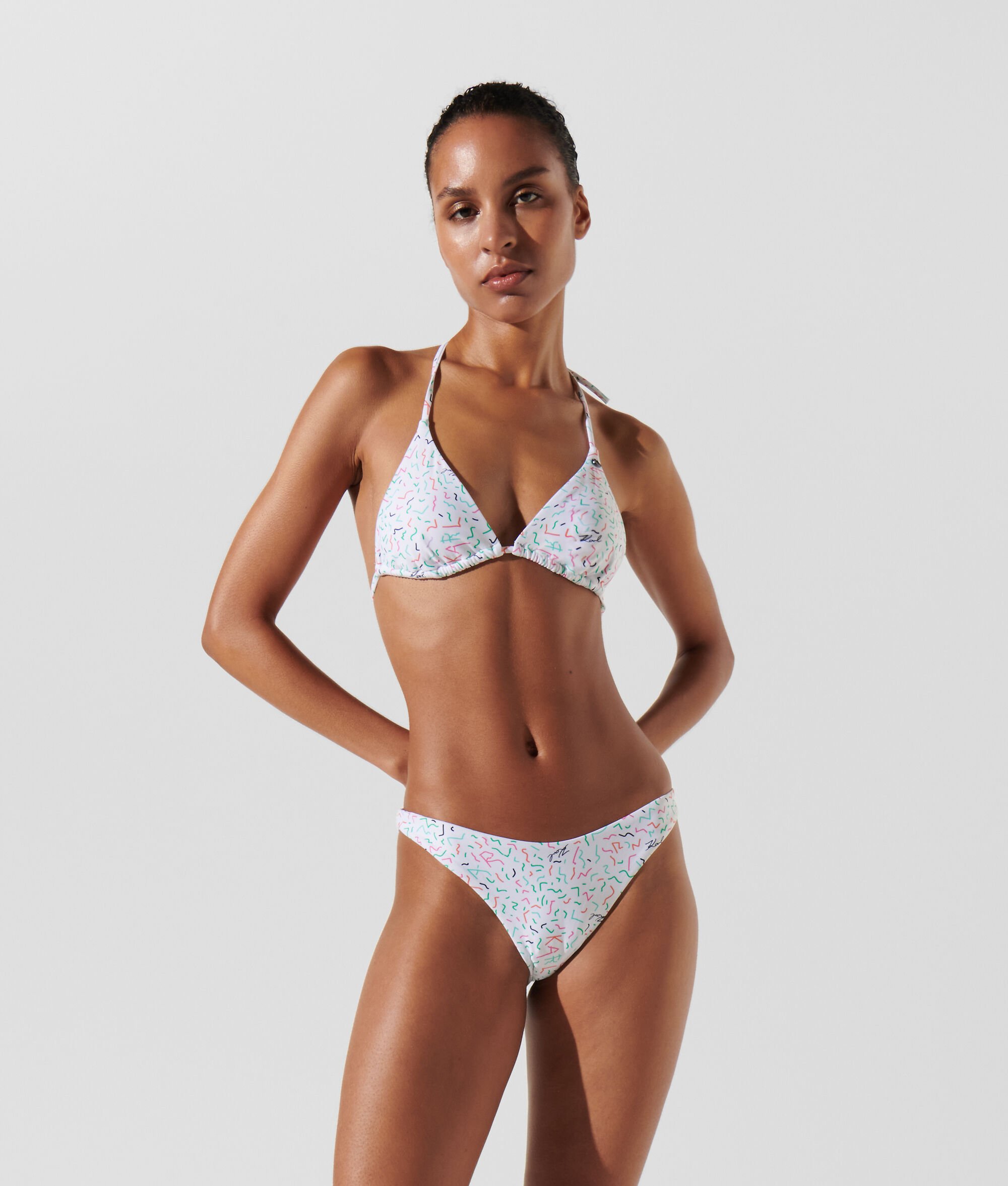 (image for) Customizable GEOMETRIC-PRINT TRIANGLE BIKINI TOP